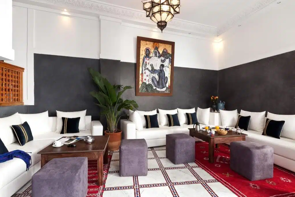 Salon du Riad El Walaa à Marrakech.