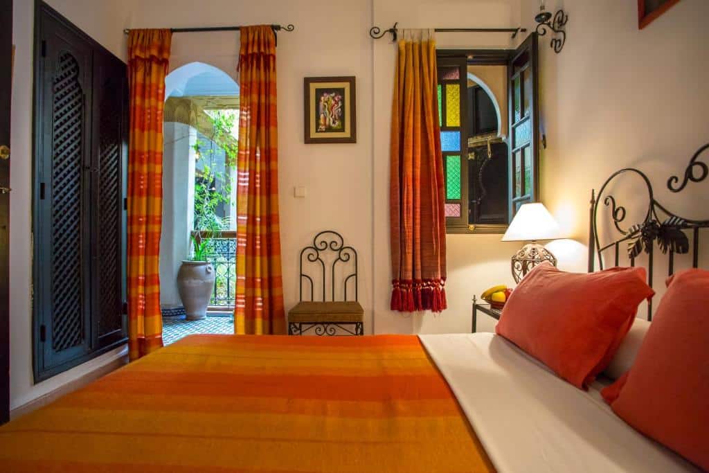 Chambre du Riad Jnane Mogador à Marrakech.