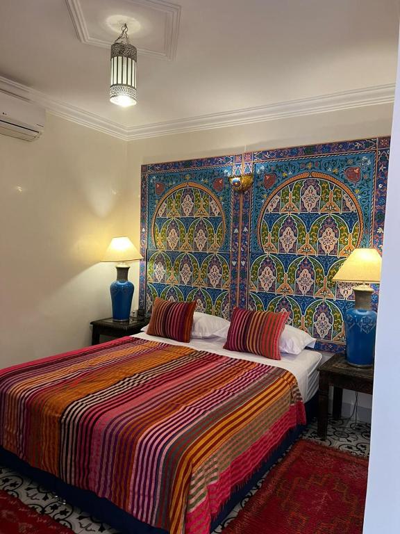 Chambre du Riad Konouz à Marrakech.