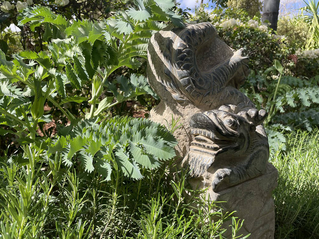 Dragon dans l'allée des signes astrologiques chinois.