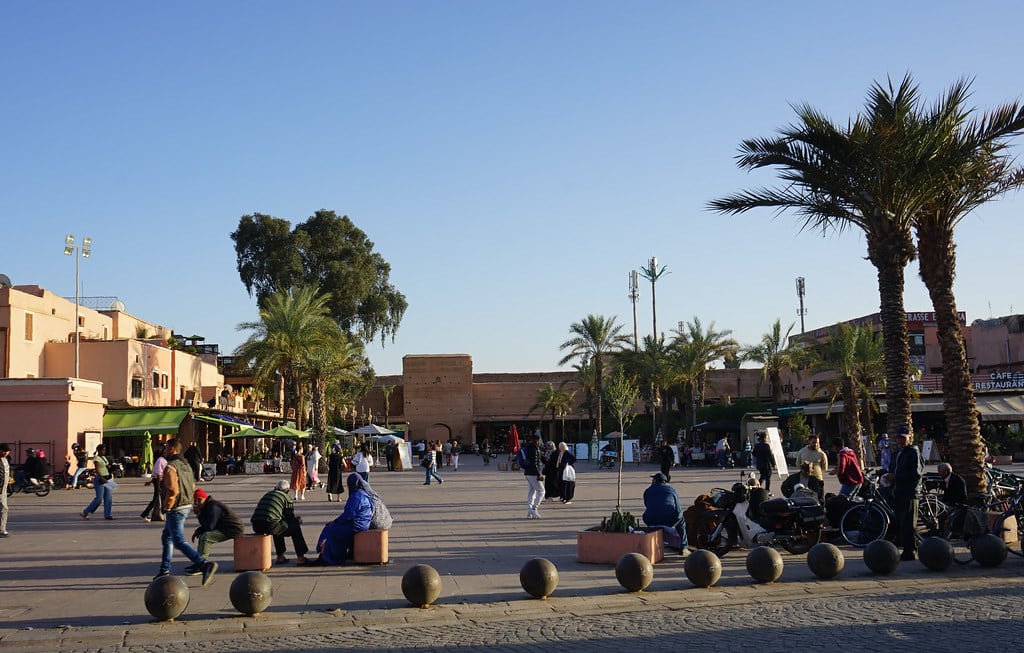 Place des Ferblandiers dans le Mellah à Marrakech.