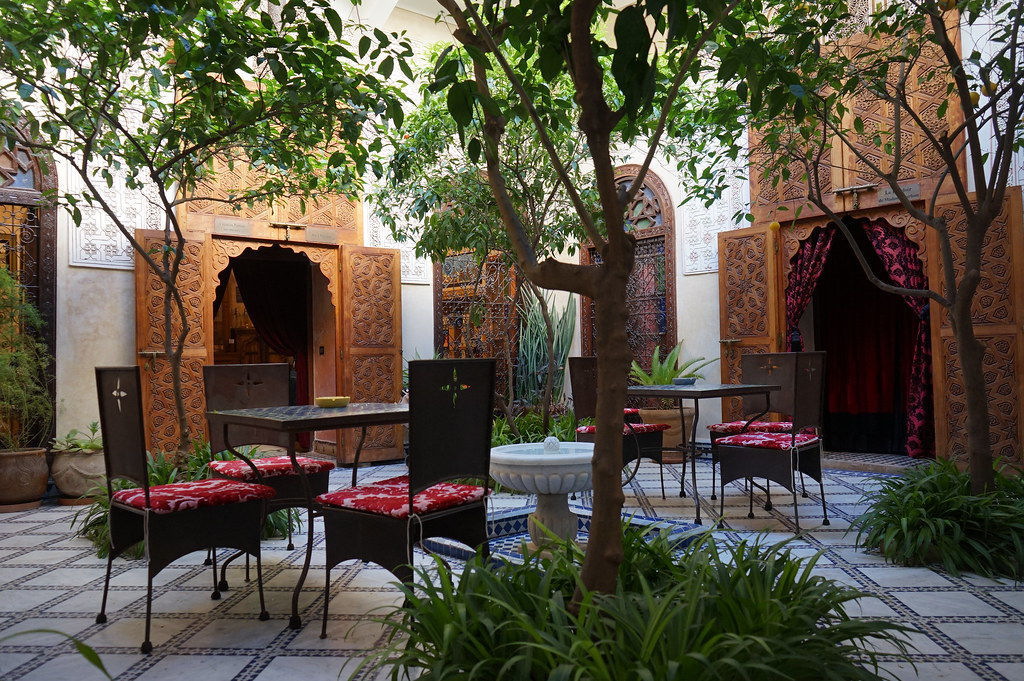 Cour du riad où se situe le musée du parfum.