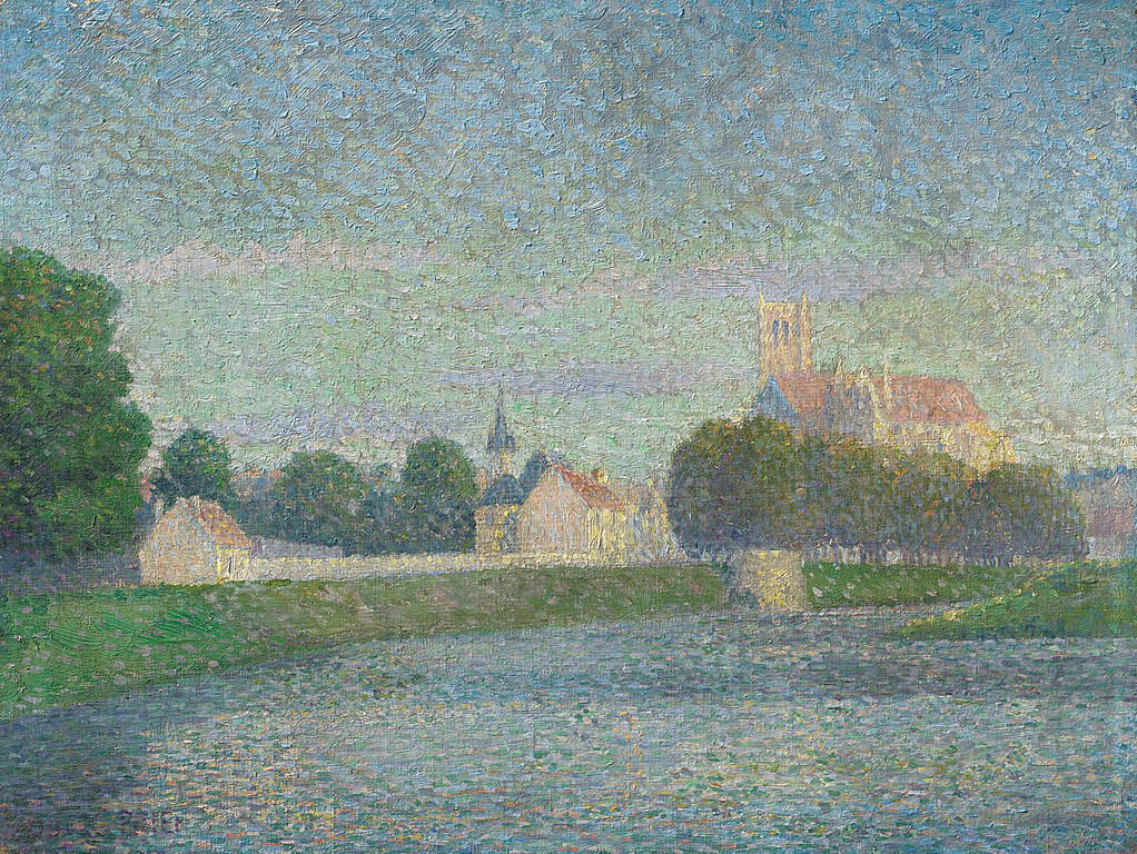 Matin sur la Marne à Meaux, toile de Dubois Pillet.