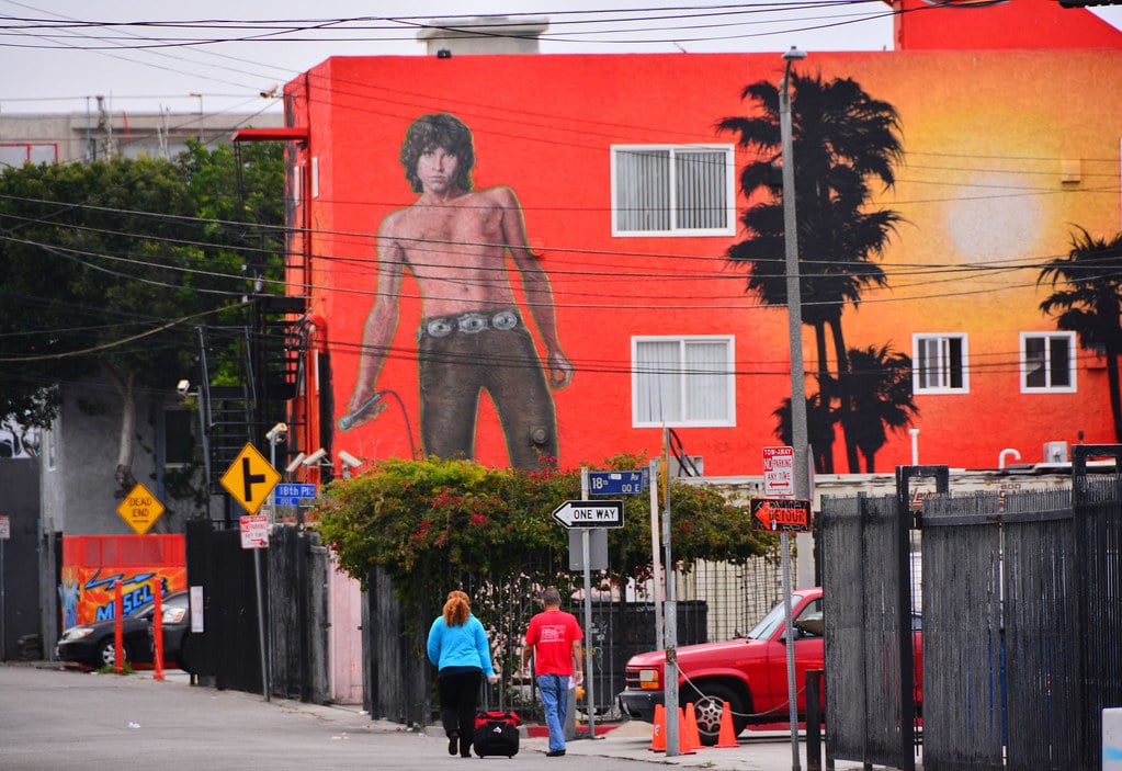 Mural de Jim Morrisson à Venice Beach, Los Angeles - Photo de M McBey