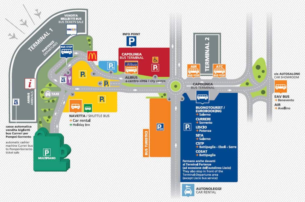 Plan de l'aéroport de Naples.