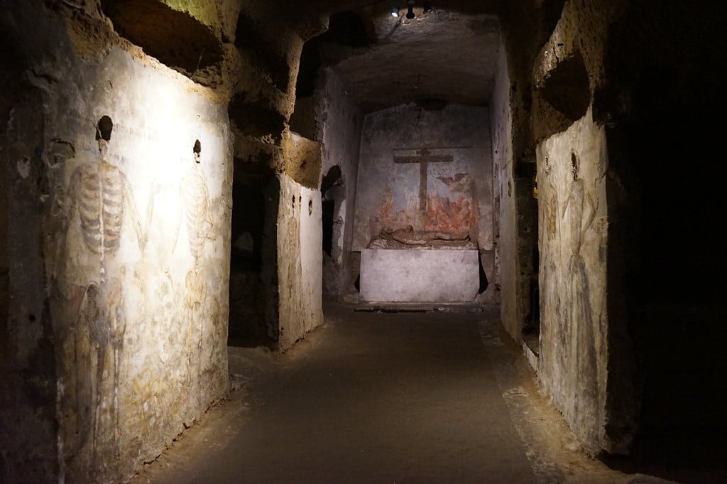 Dans les catacombes San Gaudioso à Naples.