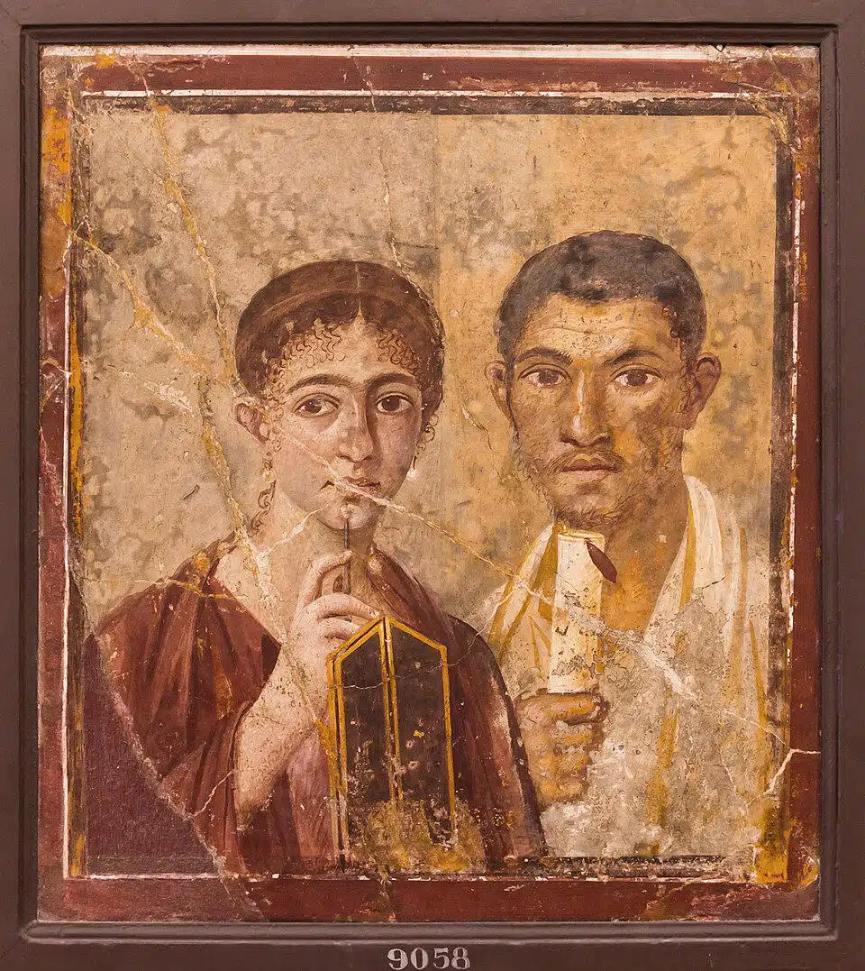 Portrait d’un couple dans le Musée archéologique de Naples. Photo de Jébulon.