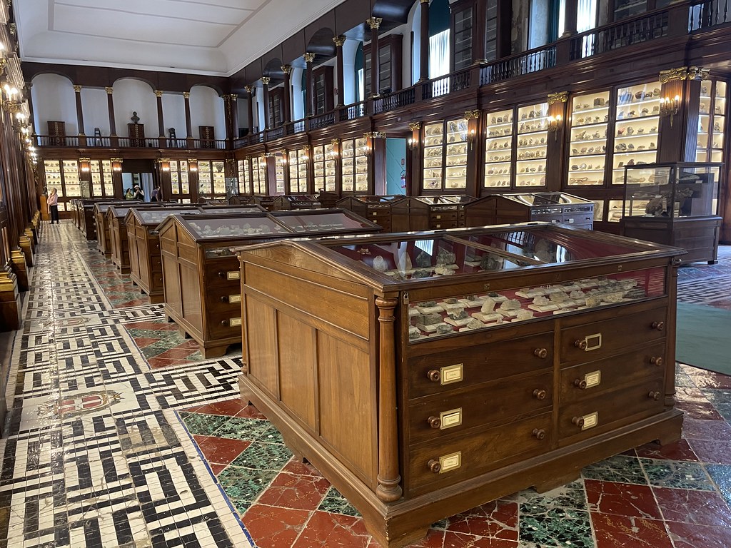 Dans le musée de minéralogie de Naples.