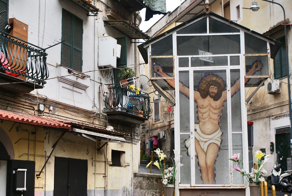 Jésus à l'abri dans le quartier de la Sanita à Naples.