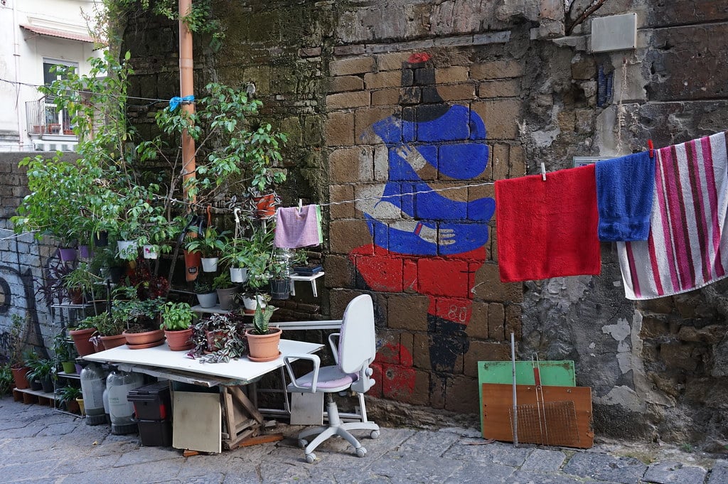 Street art dans les quartiers Espagnols à Naples.