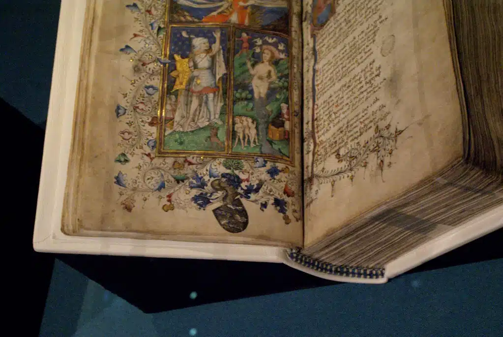 Illustration sur un manuscrit médiéval de la Weston library.