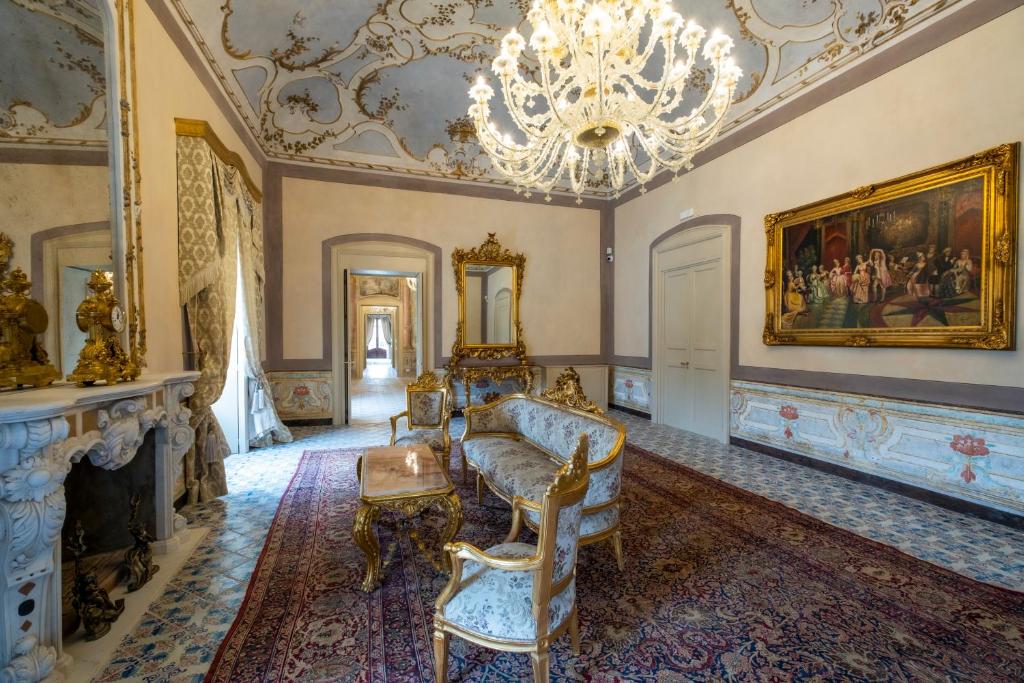 Dans le Villa del Gattopardo, palais et hotel de luxe à Palerme.
