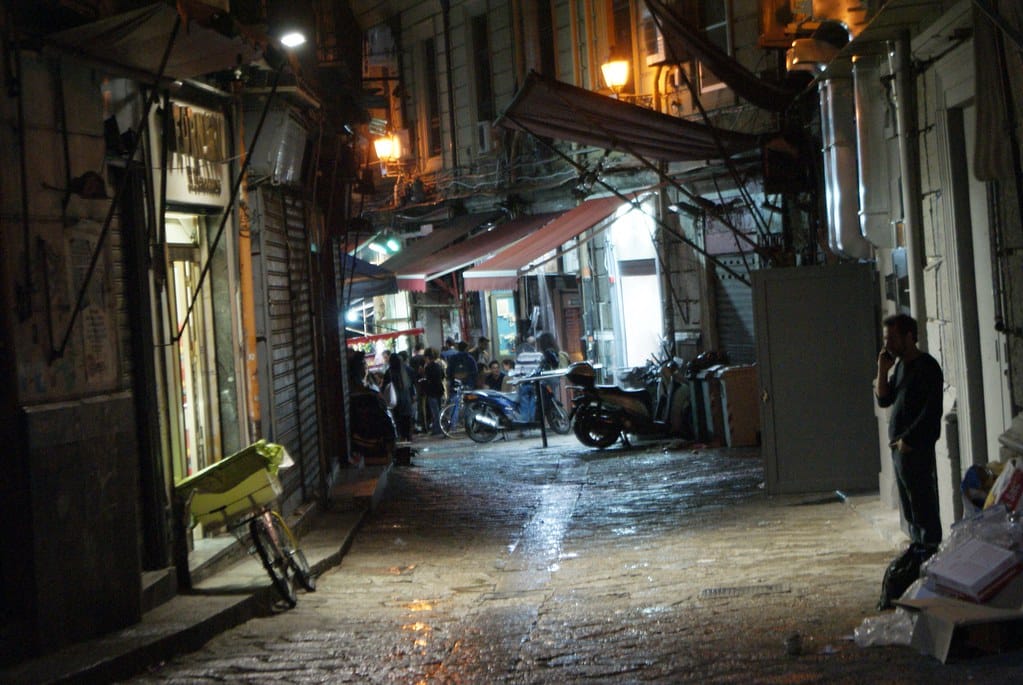 Dans le quartier de la Vucciria dans la Vieille Ville de Palerme.