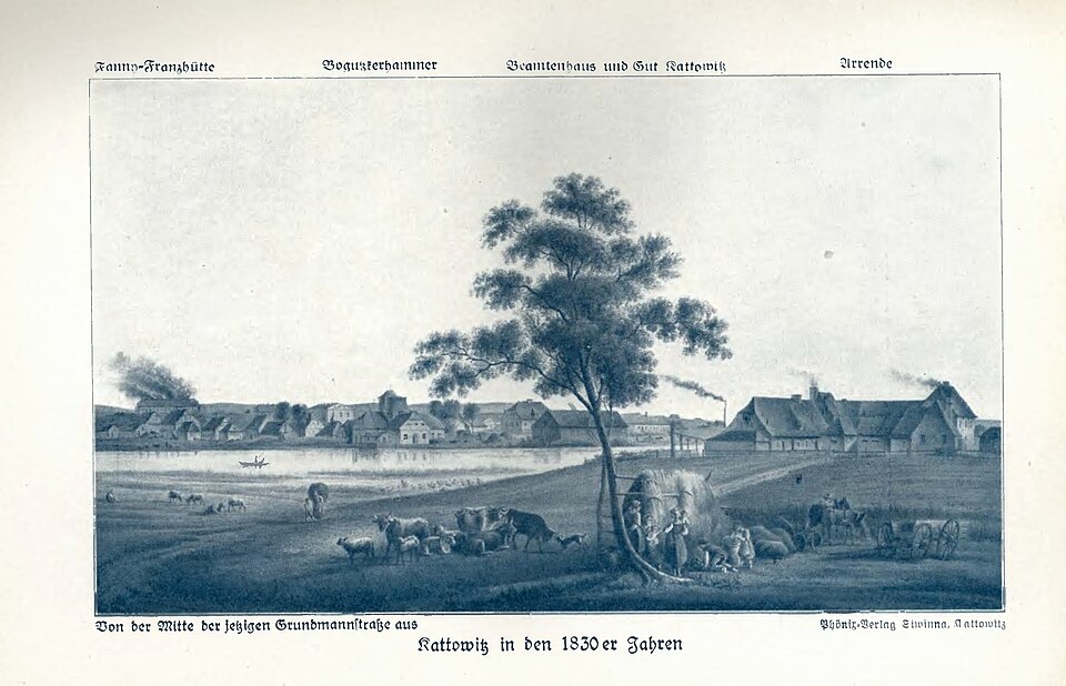 Katowice en 1830 par Ernst Wilhelm Knippel.