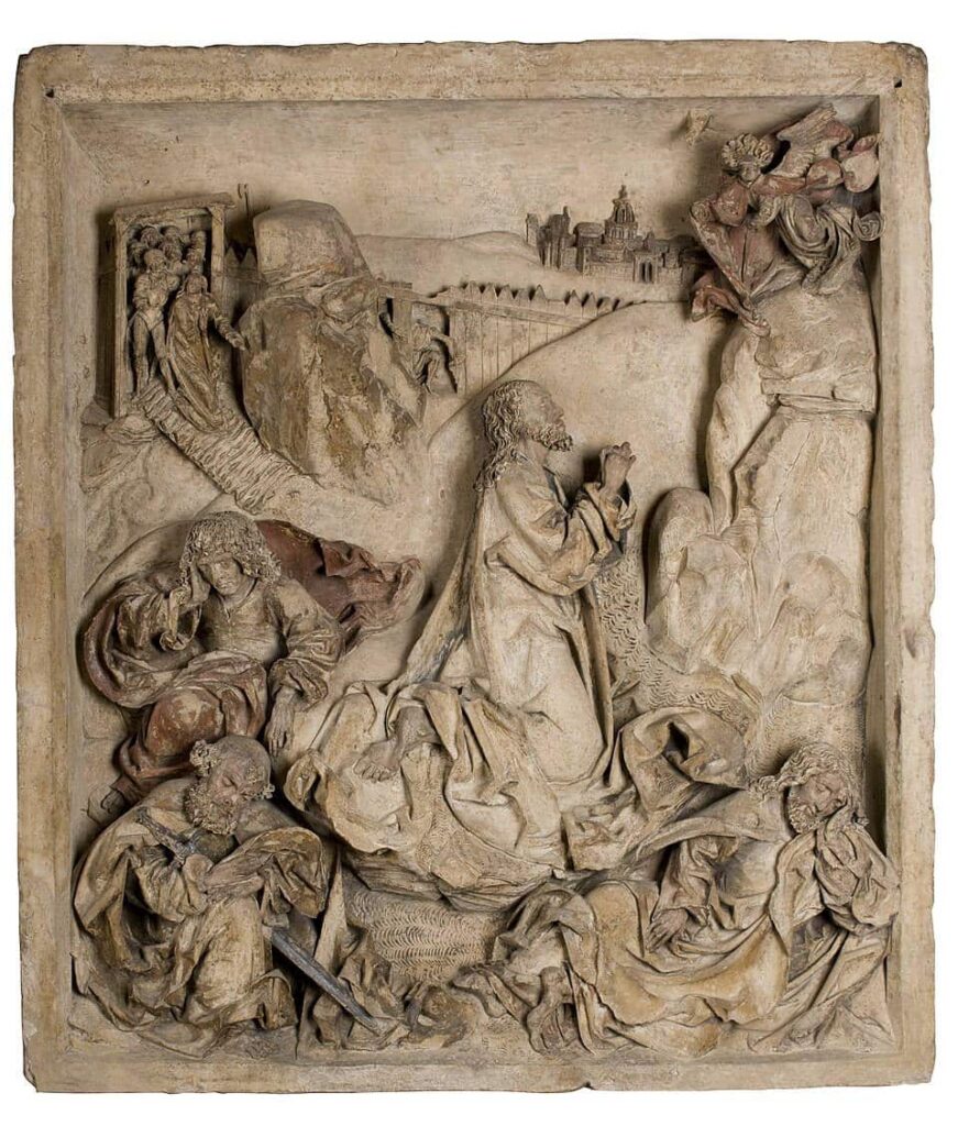 Sculpture de Wit Stwosz "Agonie dans le jardin" initialement dans le cimetière de la Basilique Sainte Marie à Cracovie.