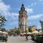 Ratusz, hotel de ville gothique de Cracovie et vue panoramique