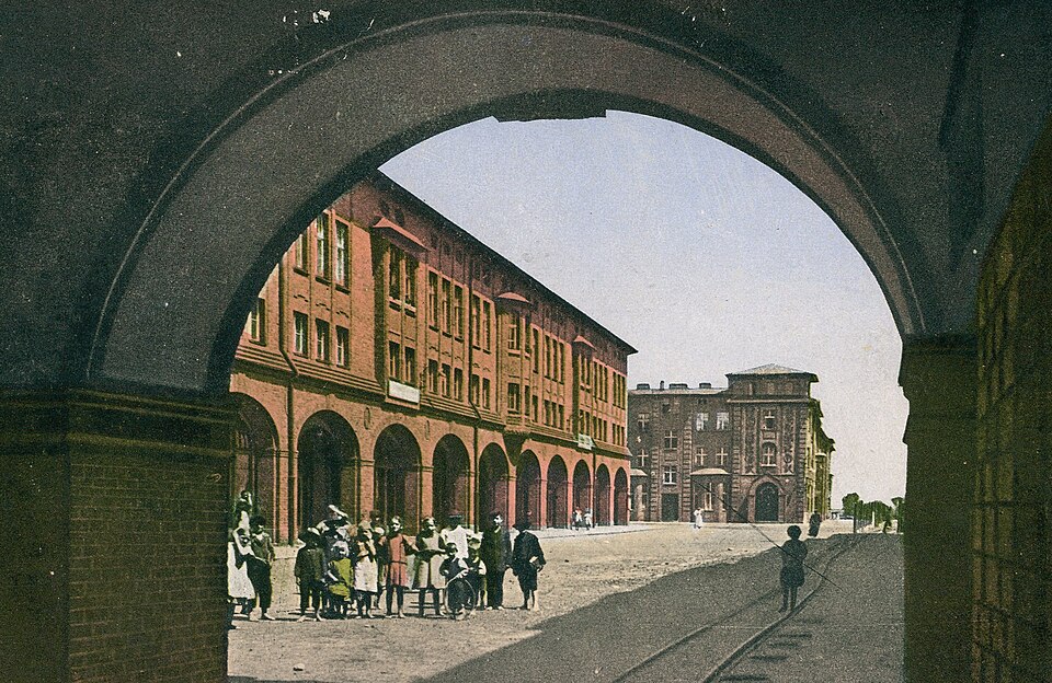 Quartier minier de Nickisch Schacht (Nikiszowiec) à Katowice en 1912.