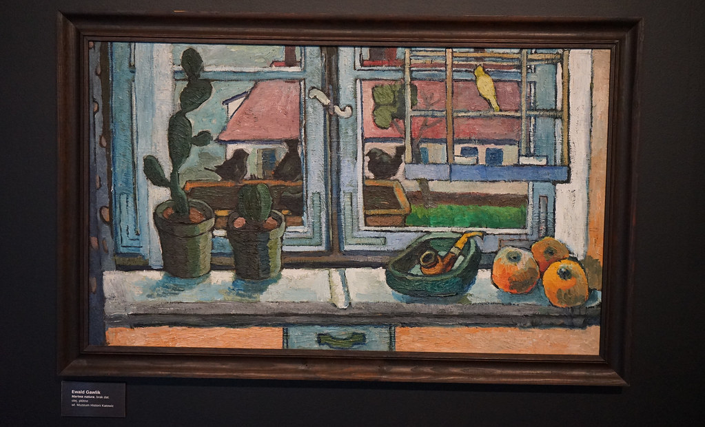 "Nature morte". Toile d'Ewald Gawlik dans le musée ethnographique du quartier de Nikiszowiec à Katowice.