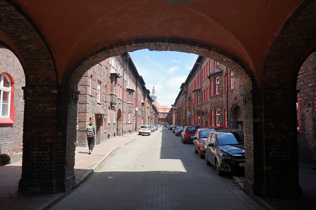 Rue Sw Anna dans le quartier minier de Nikiszowiec à Katowice.