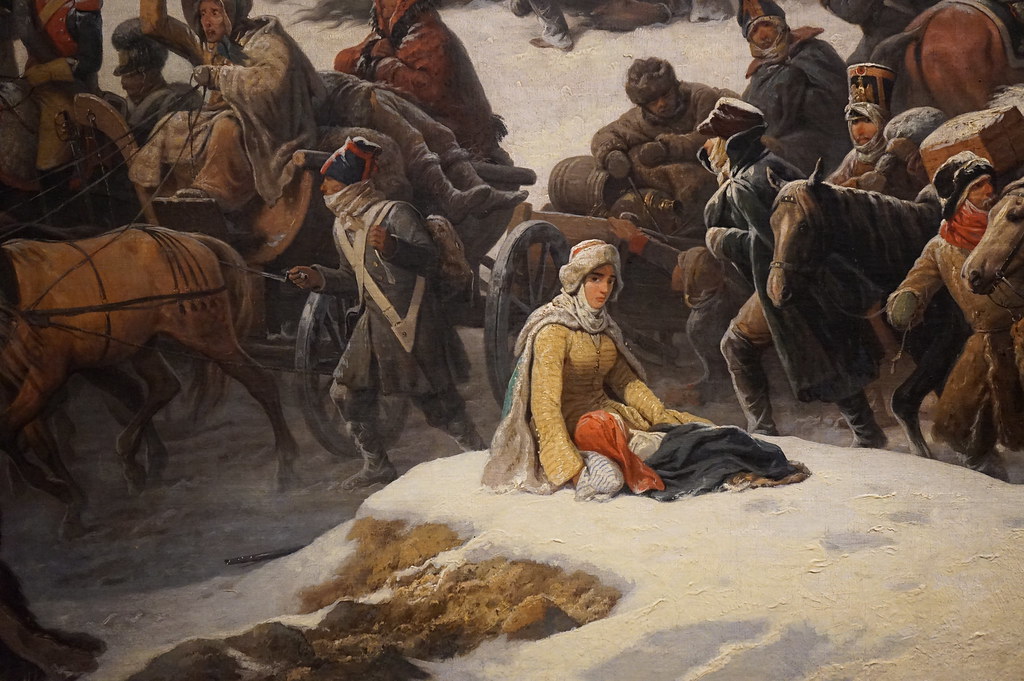 Détail du "Passage des armées de Napoléon par la Bérézina" (1866) par January Suchodolski au Musée de l'Hotel de Ville de Torun.