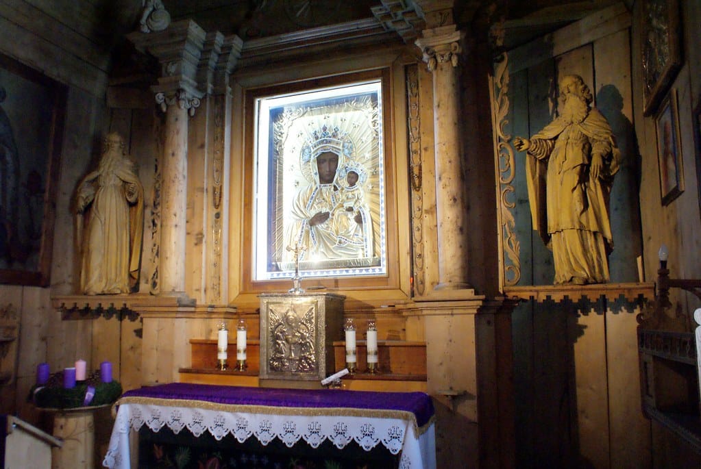 La Vierge noire de Czestochowa dans l’église St Clement.