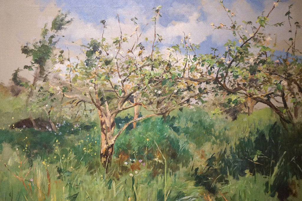 "Pommiers en fleurs", Tableau de Silva Porto (1893) au Musée Soares dos Reis.