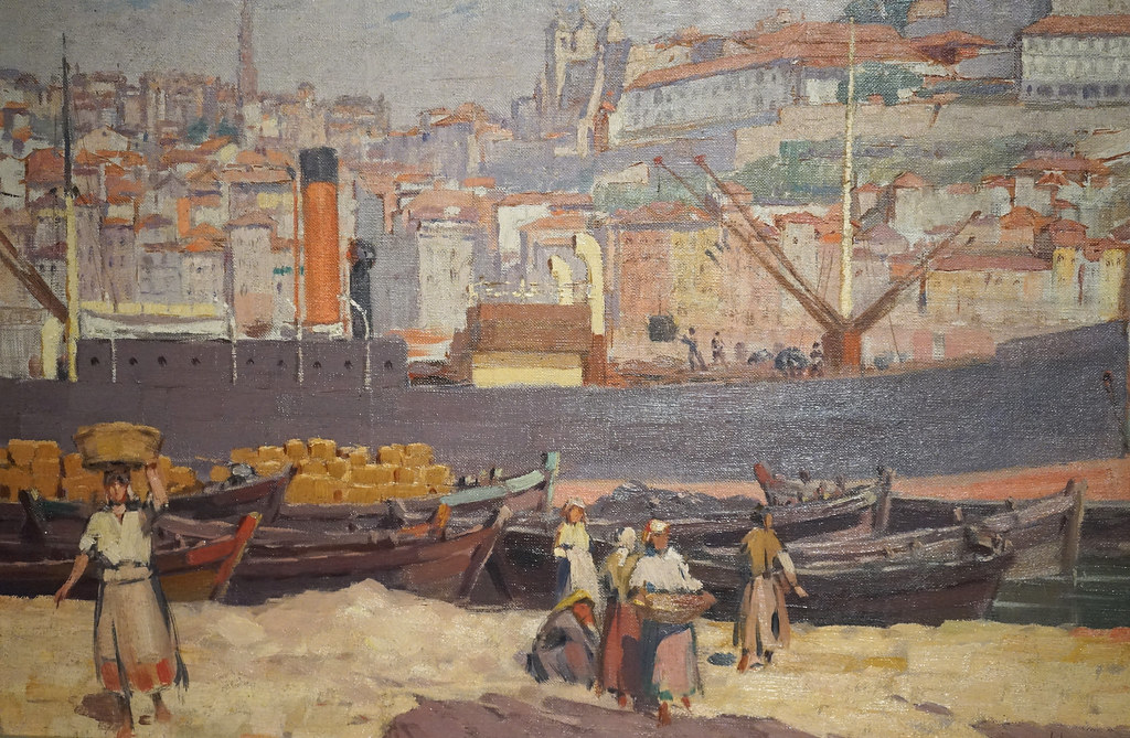 Quai de Gaia, détails de l'oeuvre de Joaquim Lopes (1927) au Musée Soares dos Reis.