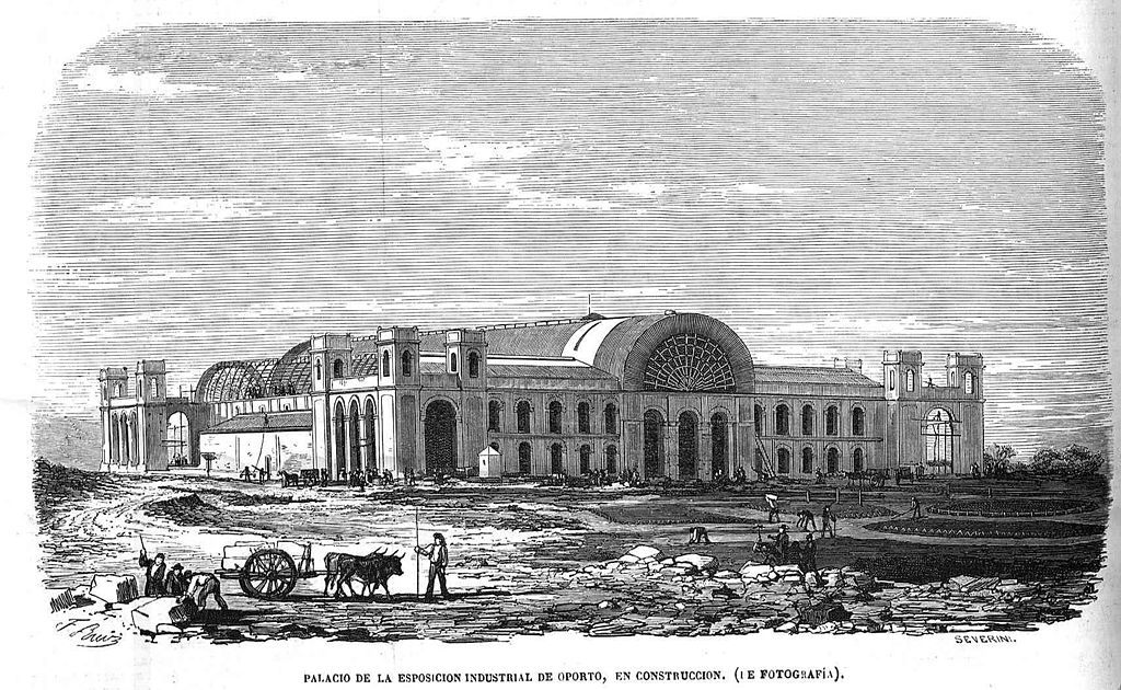 Le Palais de cristal de Porto détruit en 1951, ici en 1865 par Federico Ruiz.