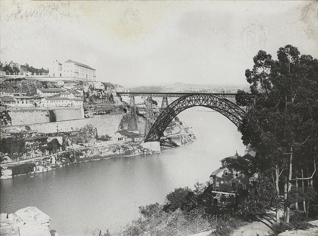  Photo du ponte Maria Pia à Porto Vers 1920 - Photo de Foto Guedes
