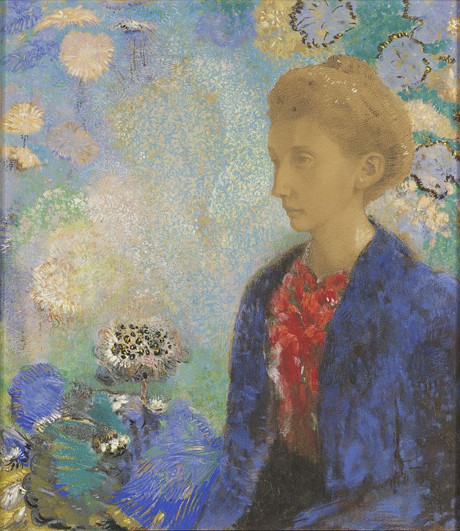 Toile d'Odilon Redon "Baronne de Domecy" (1900) au Getty Center, musée d'art de Los Angeles.   