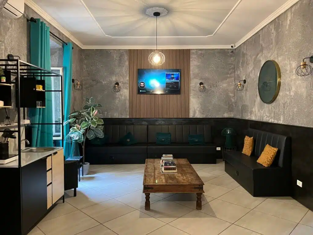 Espace commune de l'auberge de jeunesse Palladini Rome.