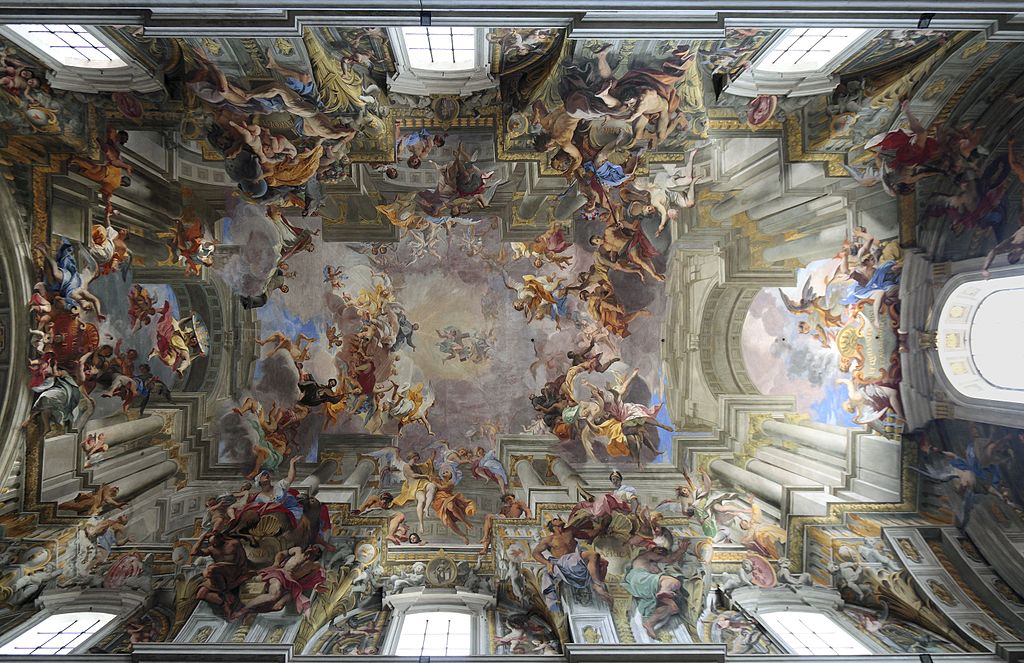 Plafond de l'église Saint Ignace dans le Vieux Rome - Photo de Myriam Thyes