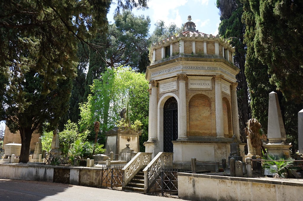 Mausolée dans le Cimetière Verano à Rome.