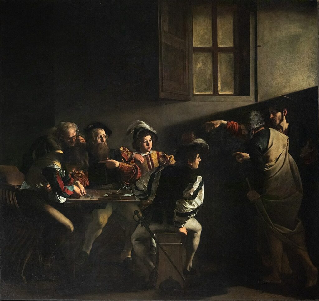 "La vocation de Saint Matthieu" du Caravage dans l'église Saint-Louis-des-Français (San Luigi dei Francesi) à Rome - Photo de Gleb Simonov - Licence c0