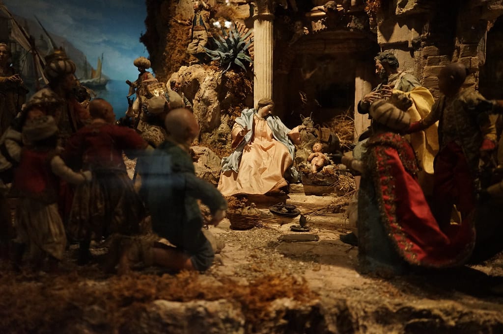 Crêche de noël napolitaine dans le Musée des arts et traditions populaires de Rome.