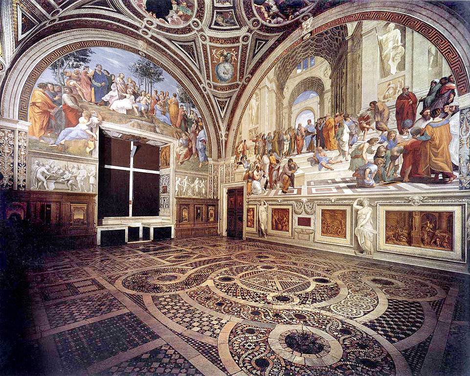 Chambre de Raphael aux musées du Vatican à Rome : Stanza della Segnatura.