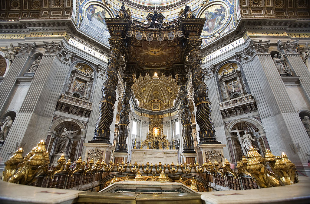Baldaquin de la basilique de Saint Pierre du Vatican à Rome – Photo de Jorge Royan.