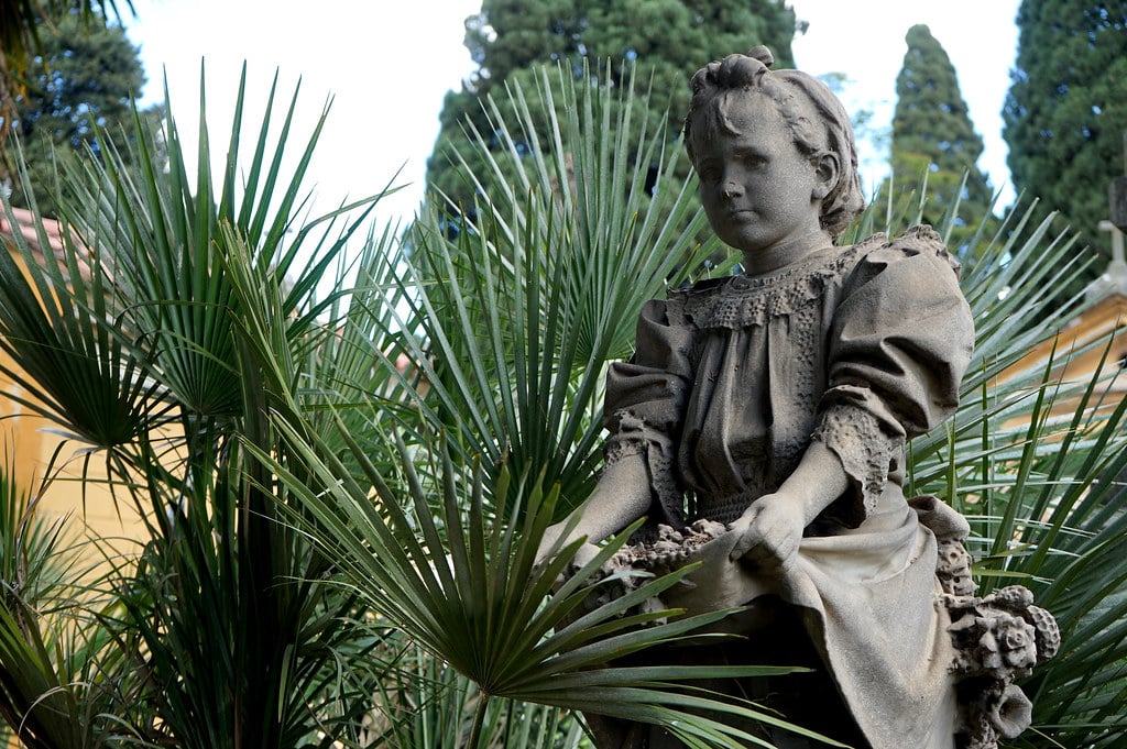 Statue dans le Cimetière Verano à Rome.