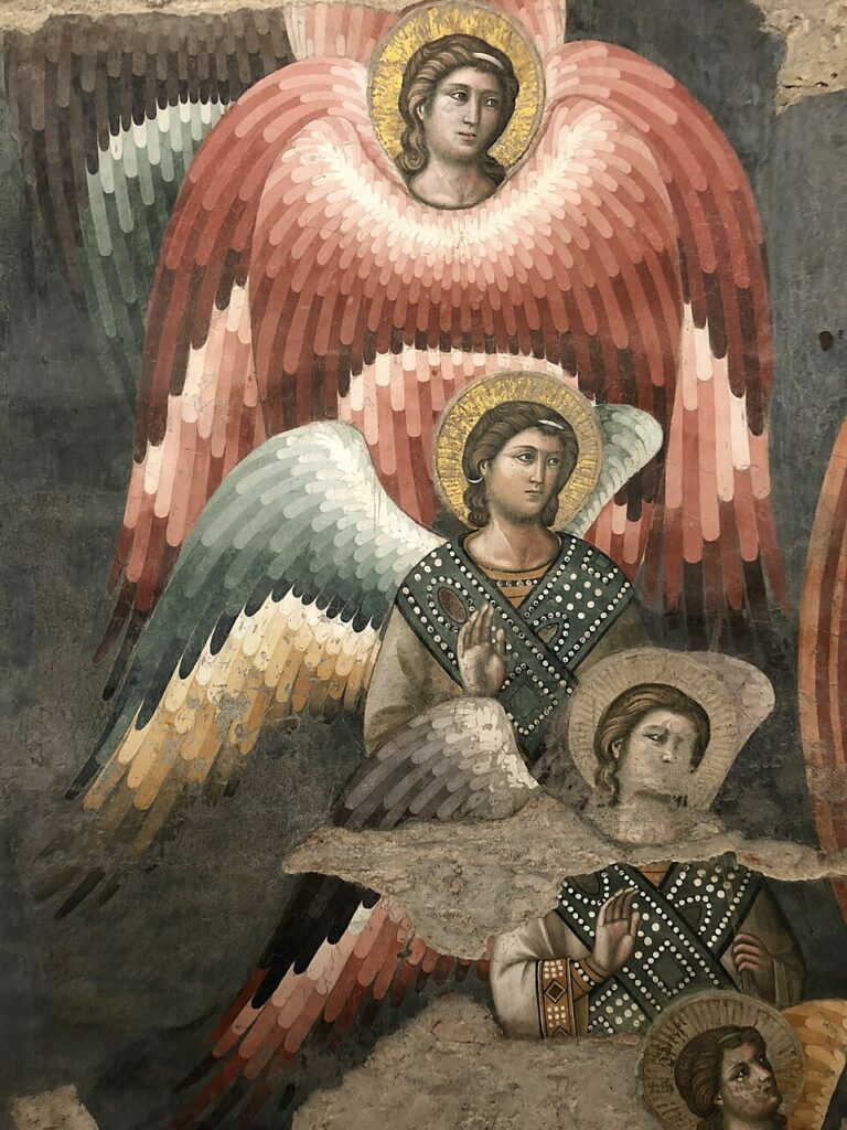 Fresque du Jugement dernier par Cavallini dans l'église de Santa Cecilia in Trastevere à Rome.