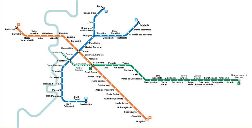 Carte du réseau de métro à Rome - Image de junge30 - Licence ccbysa 4.0