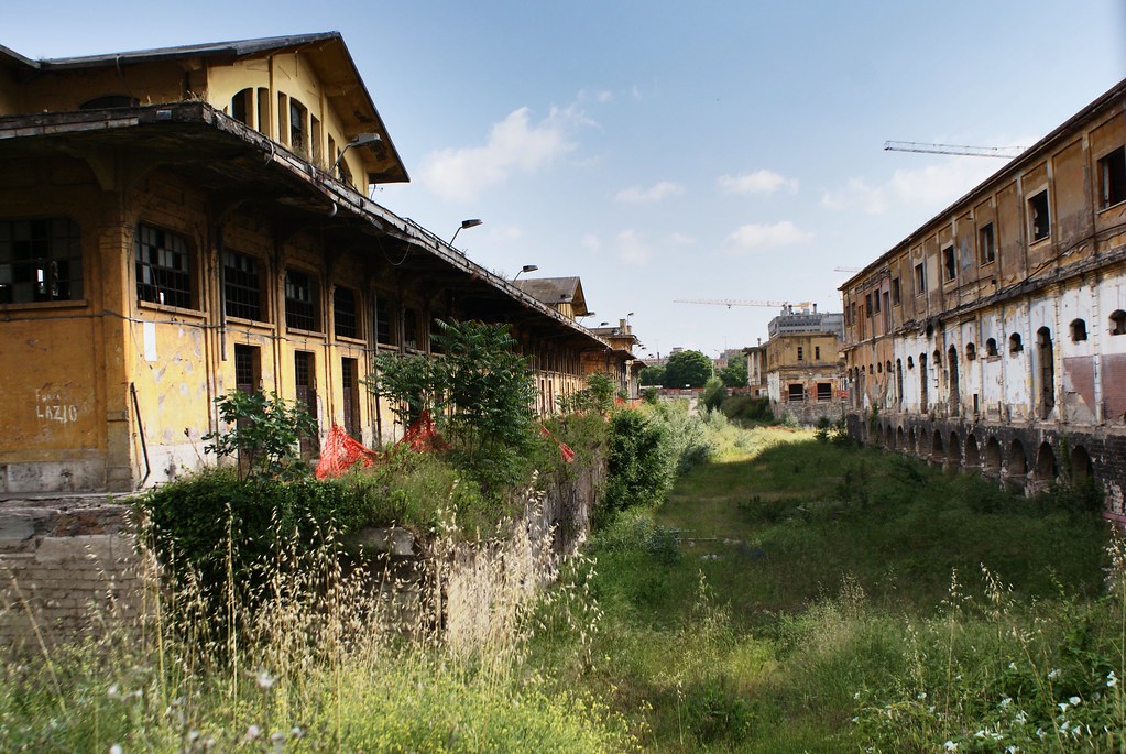 Friche dans le quartier d'Ostiense à Rome.