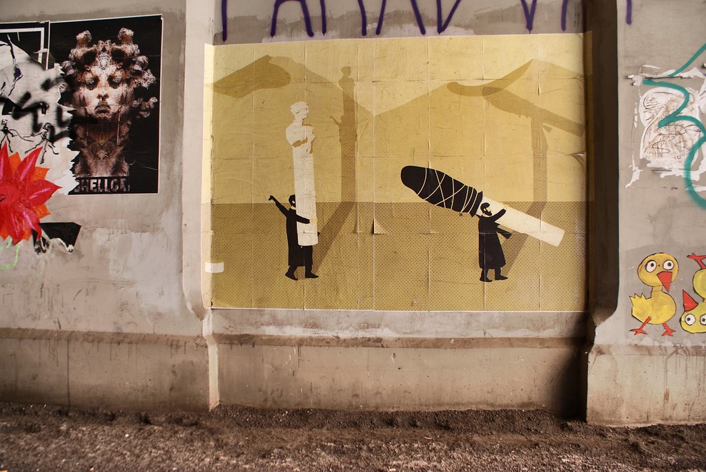 Street art dans le quartier d'Ositense à Rome.