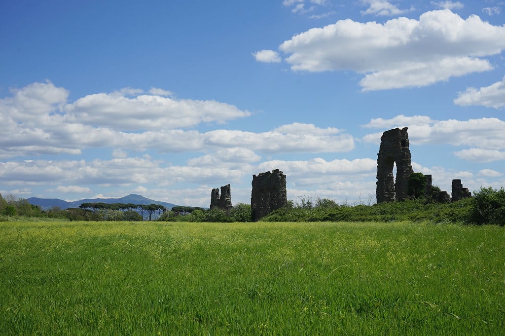Dans le Parc des aqueducs dans le parc régional de la Via Appia à Rome.