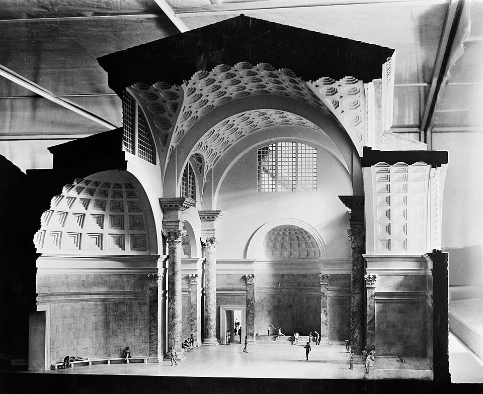 Maquette du caldarium des Thermes de Diocletien à Rome (Musée national romain). Photo de Wellcome. Licence ccby 4.0