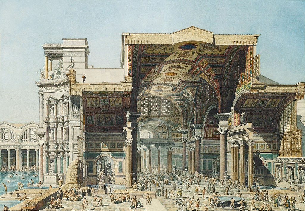 illustration des Thermes de Diocletien à Rome (Musée national romain) par Edmond Jean Baptiste Paulin (1880).