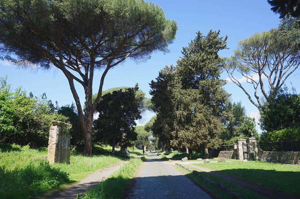 Via Appia à proximité de la Villa des Quintili à Rome.