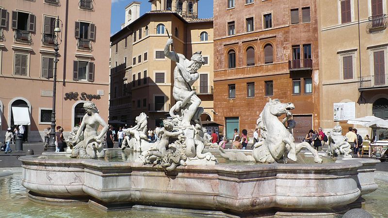 Fontaine de Neptune sur la Piazza Navona à Rome. Photo de Colin W.