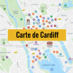 Carte de Cardiff (Pays de Galles) : Tous les lieux du guide