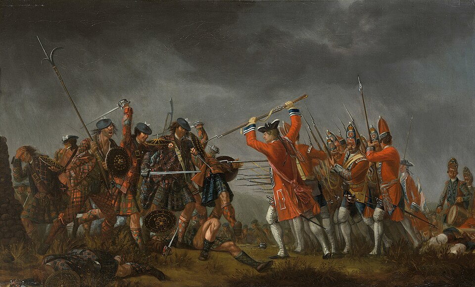 La bataille du Culloden (Ecosse) - Toile de David Mourier (vers 1745)