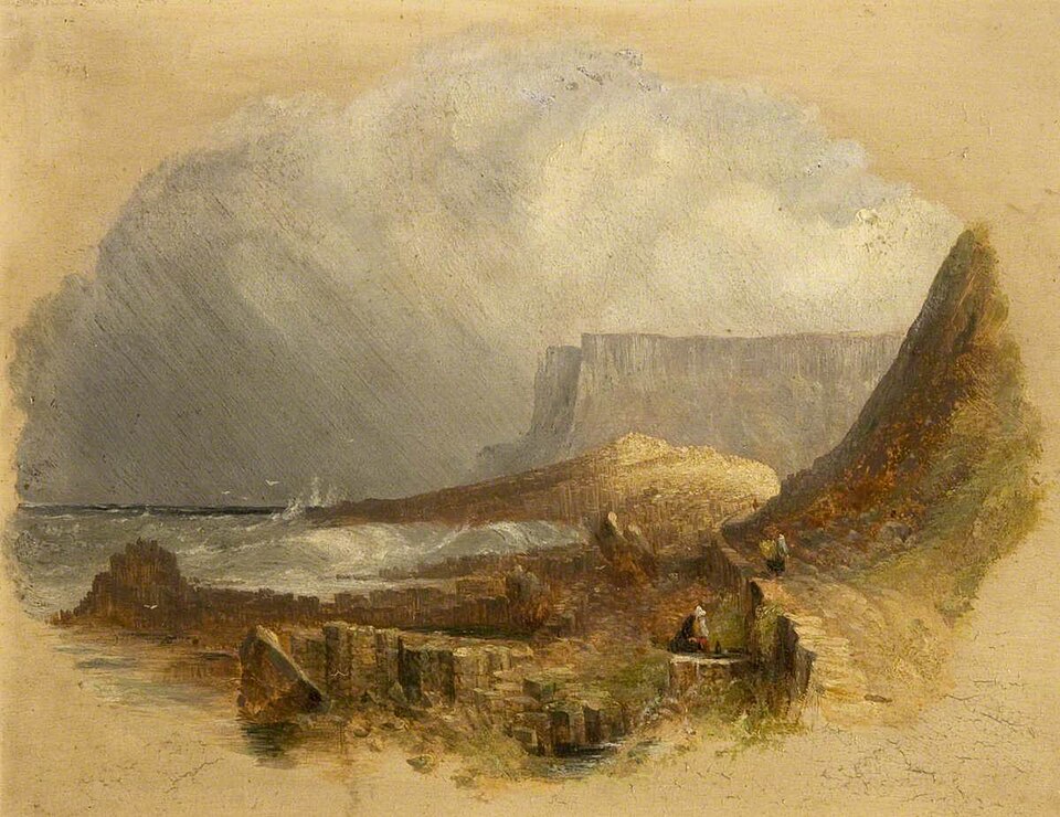 The Giant's Causeway en Irlande du nord par le peintre Nicholl, Andrew.